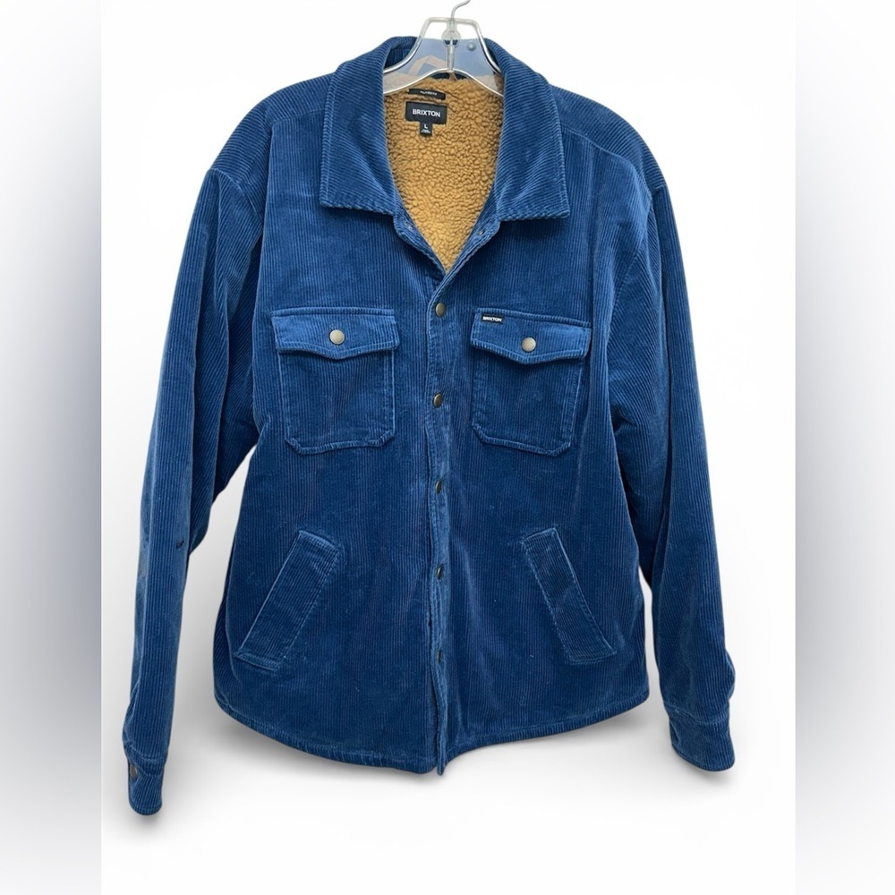 Brixton Blue Corduroy Jacket with Brown Lining